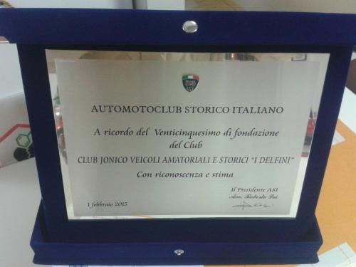 Targa ASI per il 25